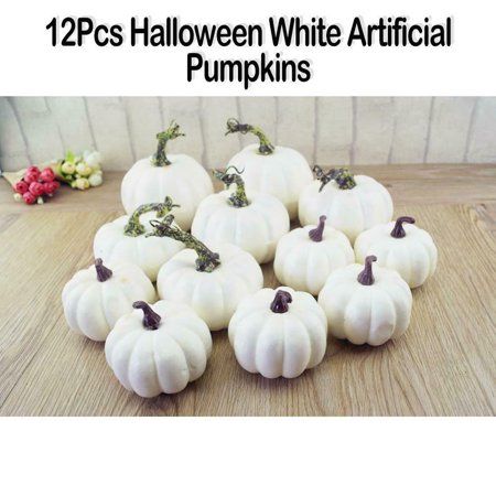 1 set Halloween Harves White Artificial Pumpkins Fall Thanksgiving Decor | Walmart (US)