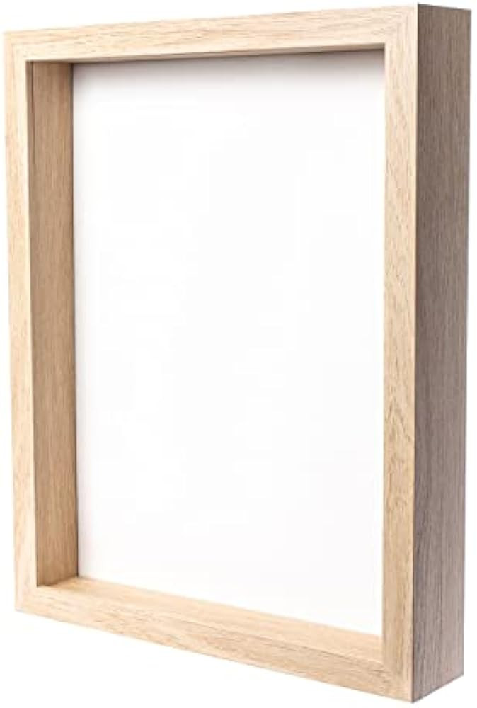FrameWorks 11” x 14” Natural Oak Wooden Shadow Box Frame – Soft Felt Back, Tempered Glass, and Inclu | Amazon (US)