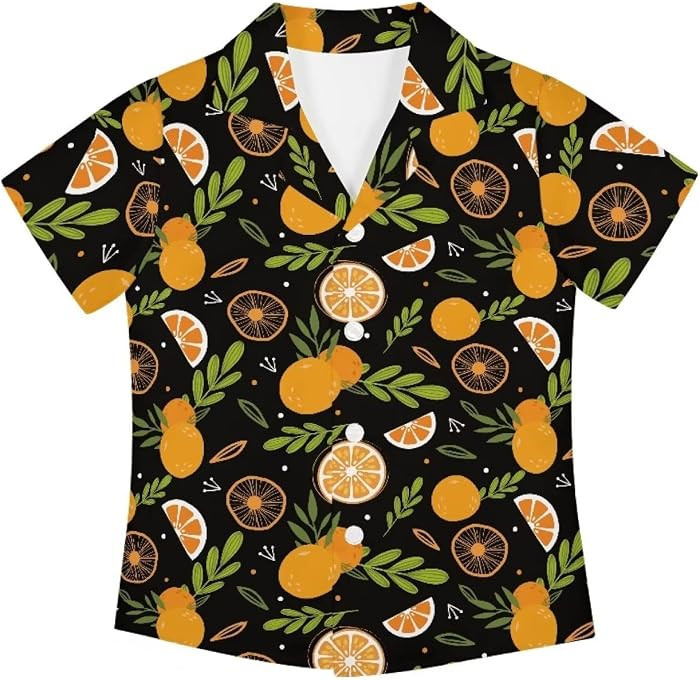 Boys Cute Hawaiian Shirts for Summer Vacation Comfy Short Sleeve V Neck Button Down Shirt Kids Be... | Amazon (US)