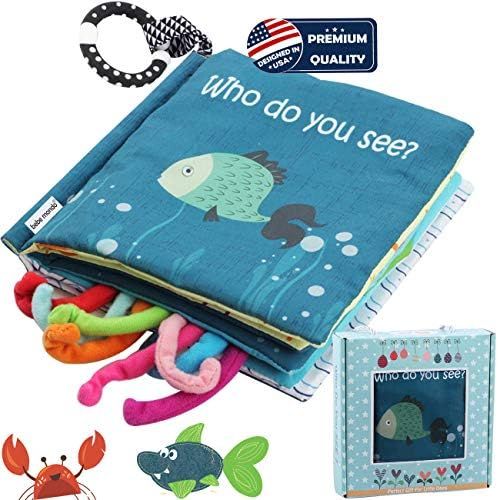 Sea Animal Fabric Cloth Book,Soft Baby books(Fishy Tails),Soft Activity Crinkle Book Toys for Early  | Amazon (US)