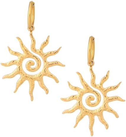 Mikovivi Magical Sun Pendant Necklace for Women, Dainty Gold Sunburst Sunflower Charm Solar Penda... | Amazon (US)