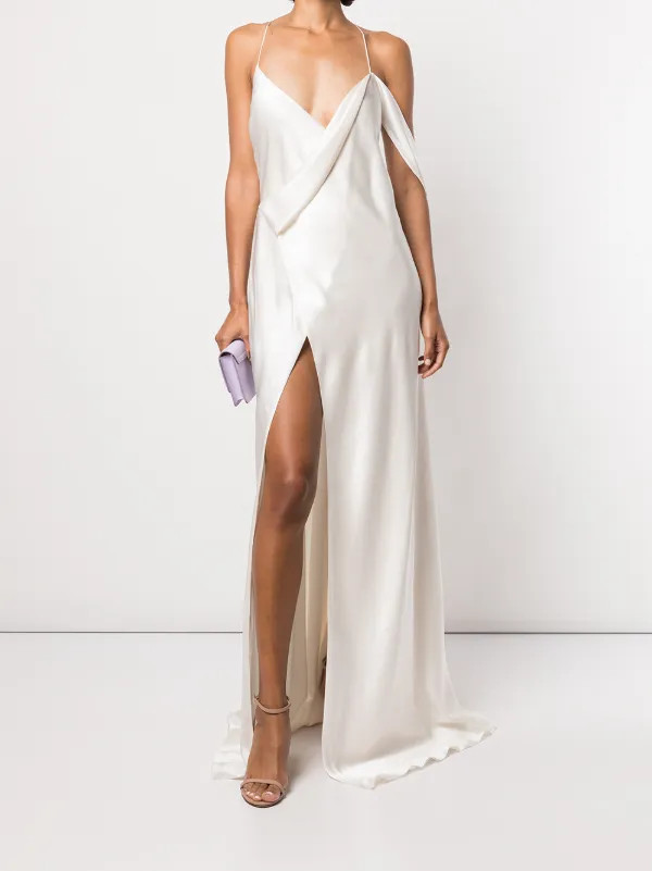 silk wrap floor-length gown | Farfetch (US)