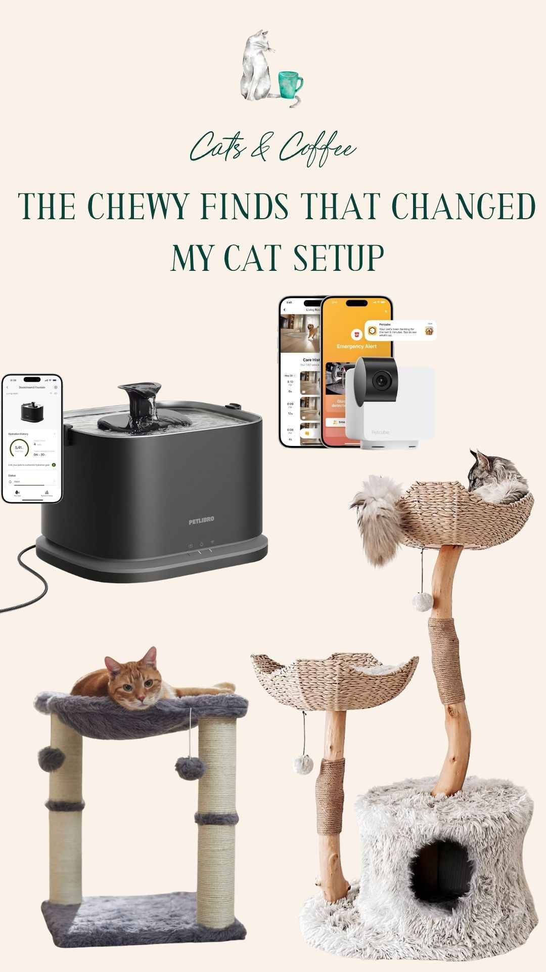 The Chewy Finds That Changed My Cat Setup 😻 The cat products that made the biggest difference in our home — a good water fountain, the right cat tree, and a perch they actually use. Each of these solved a specific problem, and I'd rebuy every single one without hesitation. 

 #LTKdayinmylife #LTKstorytime #LTKHome