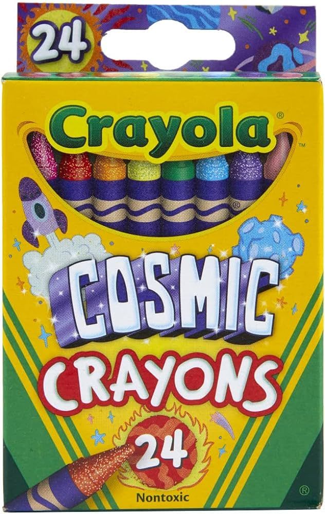 Crayola Cosmic Crayons, Pearl & Glitter Colors, 24ct Crayons, Gift for Kids, Ages 4 & up | Amazon (US)