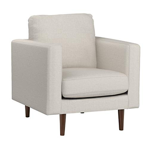 Amazon Brand – Rivet Revolve Modern Upholstered Armchair with Tapered Legs, 33"W, Linen | Amazon (US)