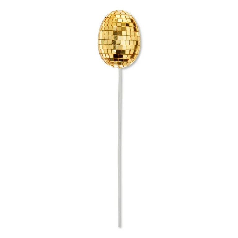 Easter Yellow Disco Egg Decorative Pick, 10 in, by Way To Celebrate | Walmart (US)