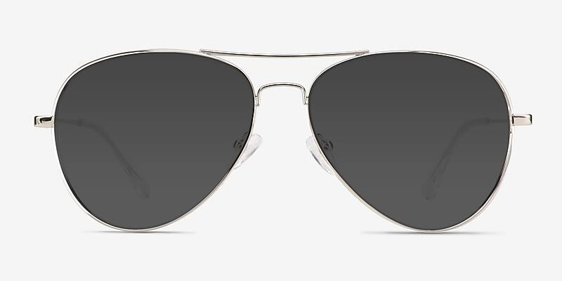 Good Vibrations - Aviator Silver Frame Prescription Sunglasses | Eyebuydirect | EyeBuyDirect.com