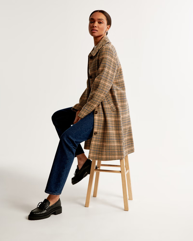 Wool-Blend Mod Coat | Abercrombie & Fitch (US)