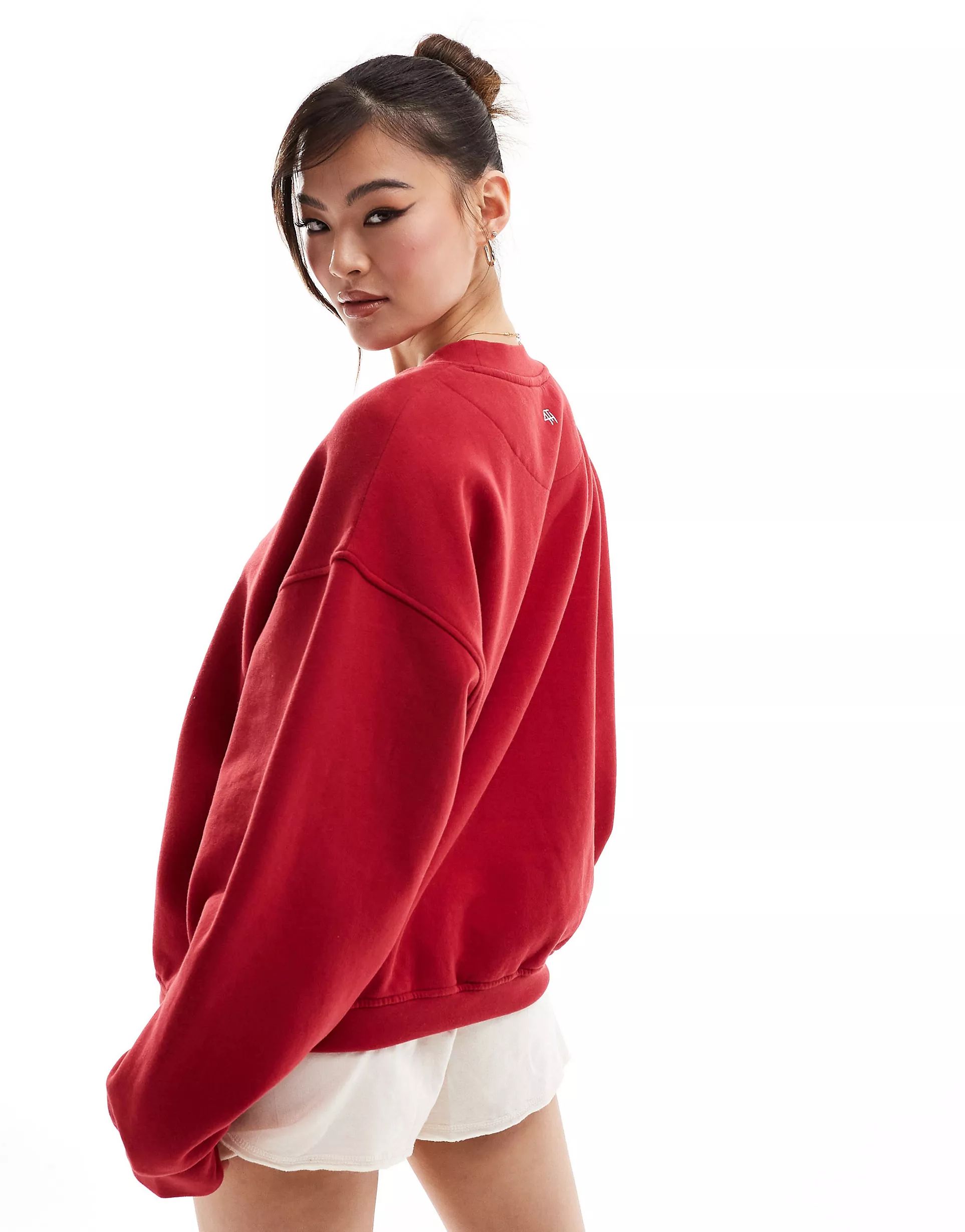 4th & Reckless Avenue lounge sweatshirt in cherry red | ASOS (Global)