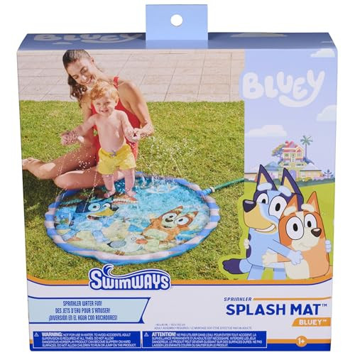 Swimways Bluey Splash Mat, Kids Splash Pad & Outdoor Toys, Bluey Pool Party Supplies & Water Toys for Kids Aged 1 & Up | Amazon (US)