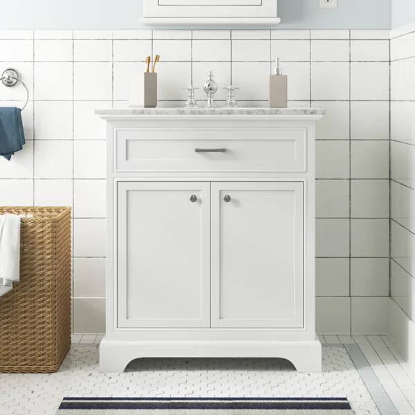 Rossi 30'' Single Bathroom Vanity with Marble Top | Wayfair North America