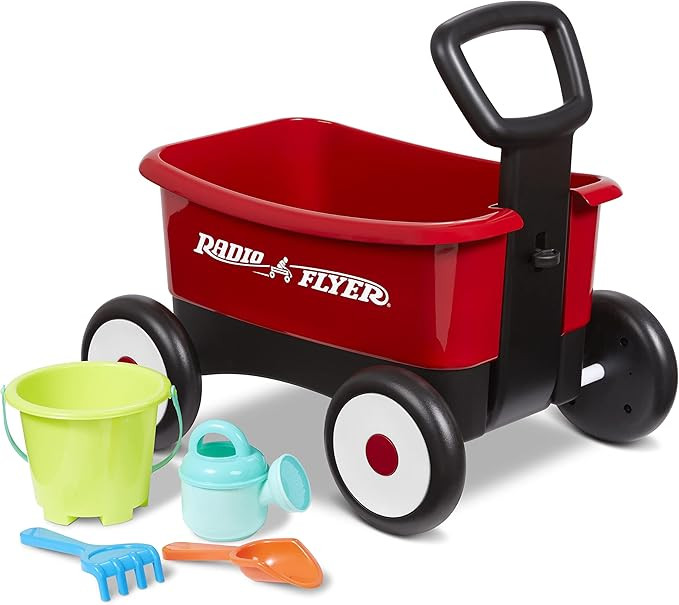 Radio Flyer My 1st Wagon with Beach and Garden Tools, 2-in-1 Wagon, Ages 1-4 , Red | Amazon (US)