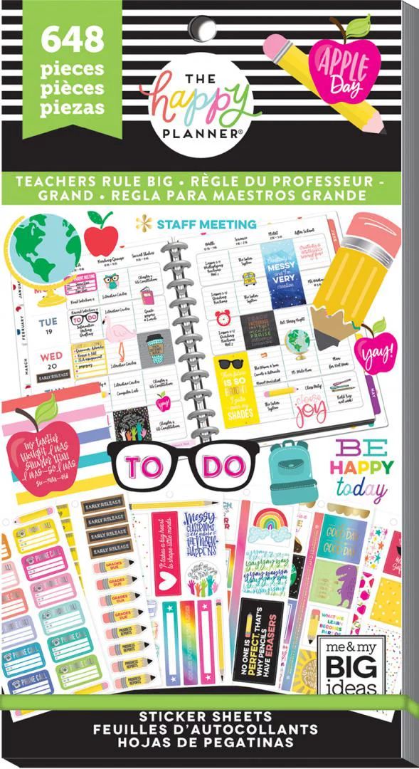 The Happy Planner® Big Teacher Sticker Value Pack, Get it Done | Walmart (US)