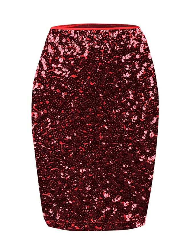 KISSMODA Women's Sequin Skirt High Waist Sparkle Pencil Skirt Party Cocktail Dress | Amazon (US)