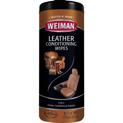 Weiman Leather Cleaning Wipes - 30ct: UV Protection, Conditioning, Multipurpose Wipes for Furniture | Target
