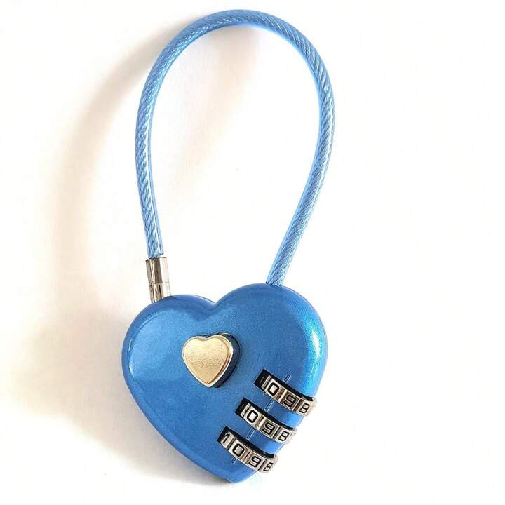 1pc Multifunction Smart Heart Lock, Blue Color Zinc Alloy Digital Lock For Suitcase Luggage Bag, ... | SHEIN