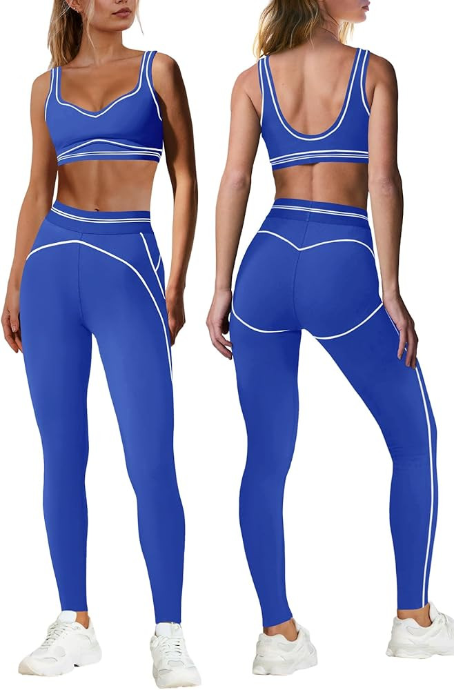 Nirovien Womens 2 Piece Workout Sets Athletic Yoga Outfits Sports Bra and Butt Lifting Leggings G... | Amazon (US)