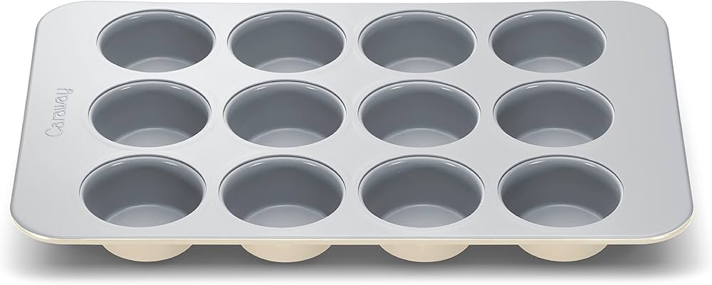 Caraway Non-Stick Ceramic 12-Cup Muffin Pan - Naturally Slick Ceramic Coating - Non-Toxic, PTFE &... | Amazon (US)