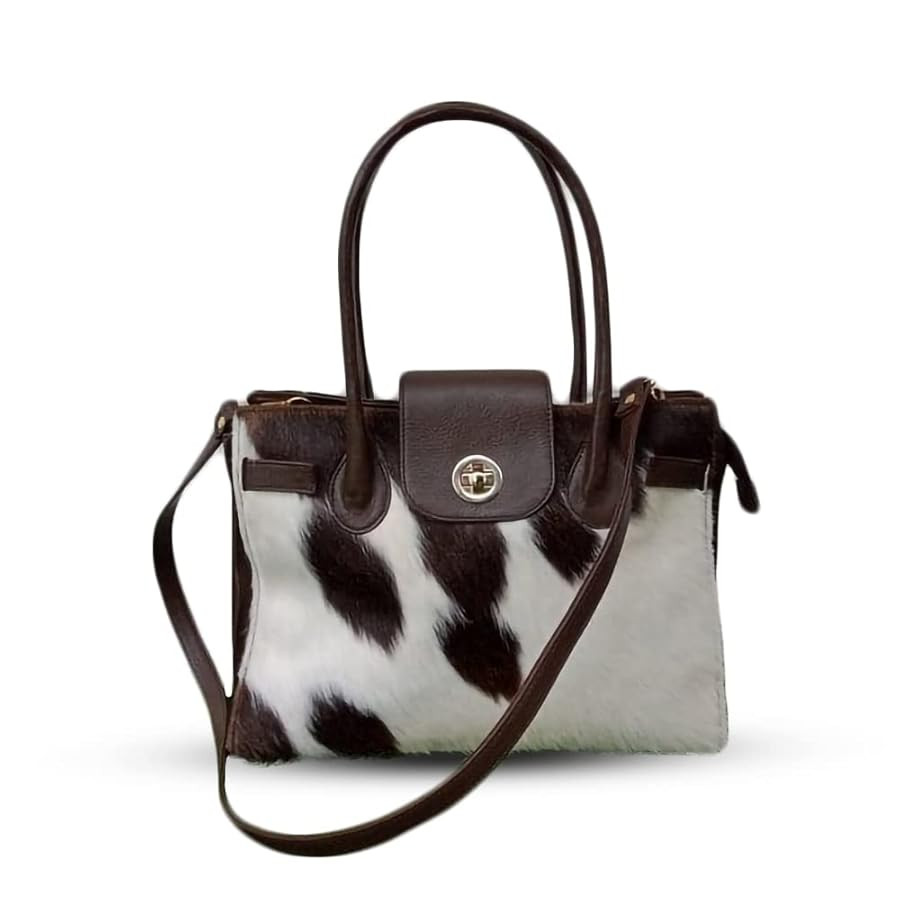 Cowhide Tote Bag | Cowhide Leather Tote Women Hair On Shoulder Bag Satchel Strap Handle Bag | Amazon (US)