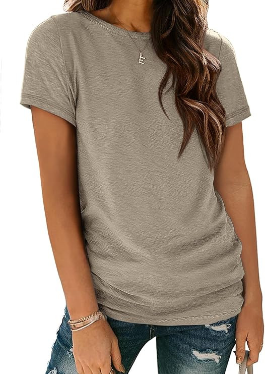 ATHMILE Womens T Shirt Summer Tops Short Sleeve Fashion School Teachers Clothes 2026 Spring Beach... | Amazon (US)