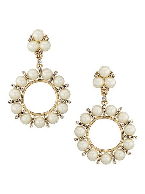 Light Antique Goldplated Faux Pearl & Rhinestone Clip-On Earrings | Saks Fifth Avenue