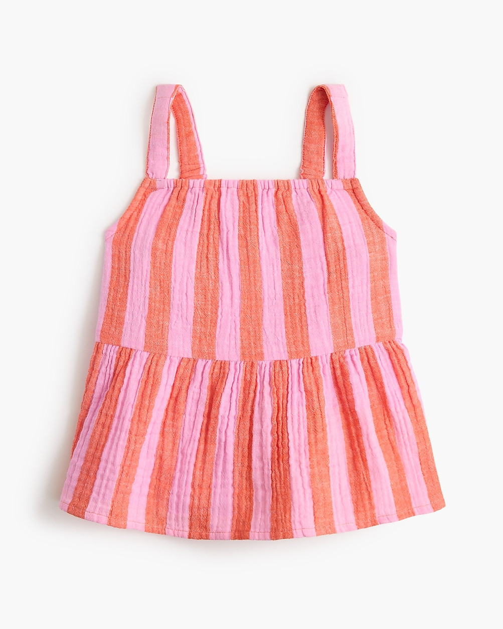 Girls' striped gauze peplum tank top | J.Crew Factory