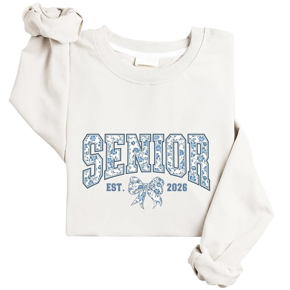 Senior 2026 Sweatshirt Florals Senior Sweatshirt Blue Bow Sweatshirts | Amazon (US)