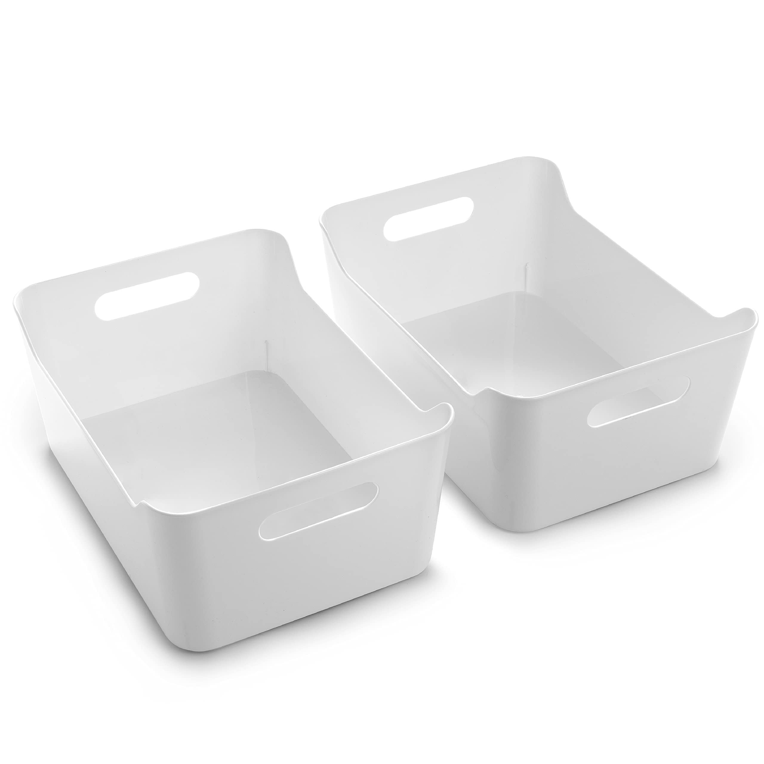 BINO Plastic Storage Bins - Small 2 Pack, White - THE SOHO COLLECTION - Pantry Organizers and Fri... | Amazon (US)
