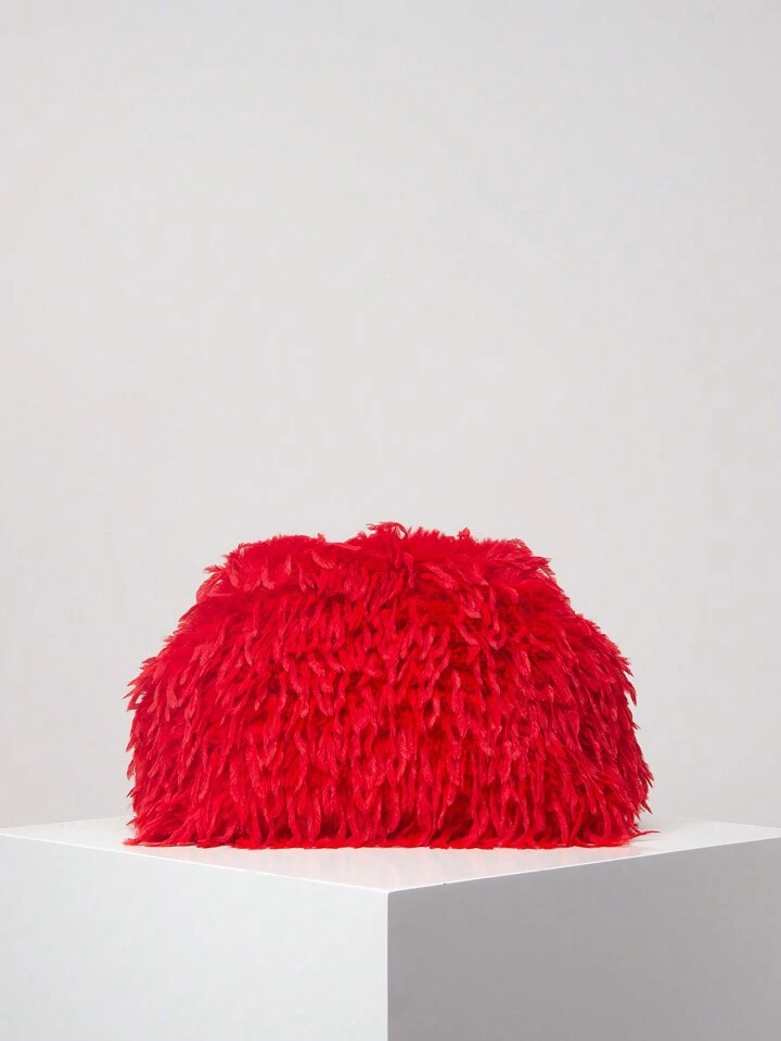 MICHELLE BAG Solid Plush Clutch Bag, Women Evening Party Handbag, Large Capacity Wallet, Suitable... | SHEIN