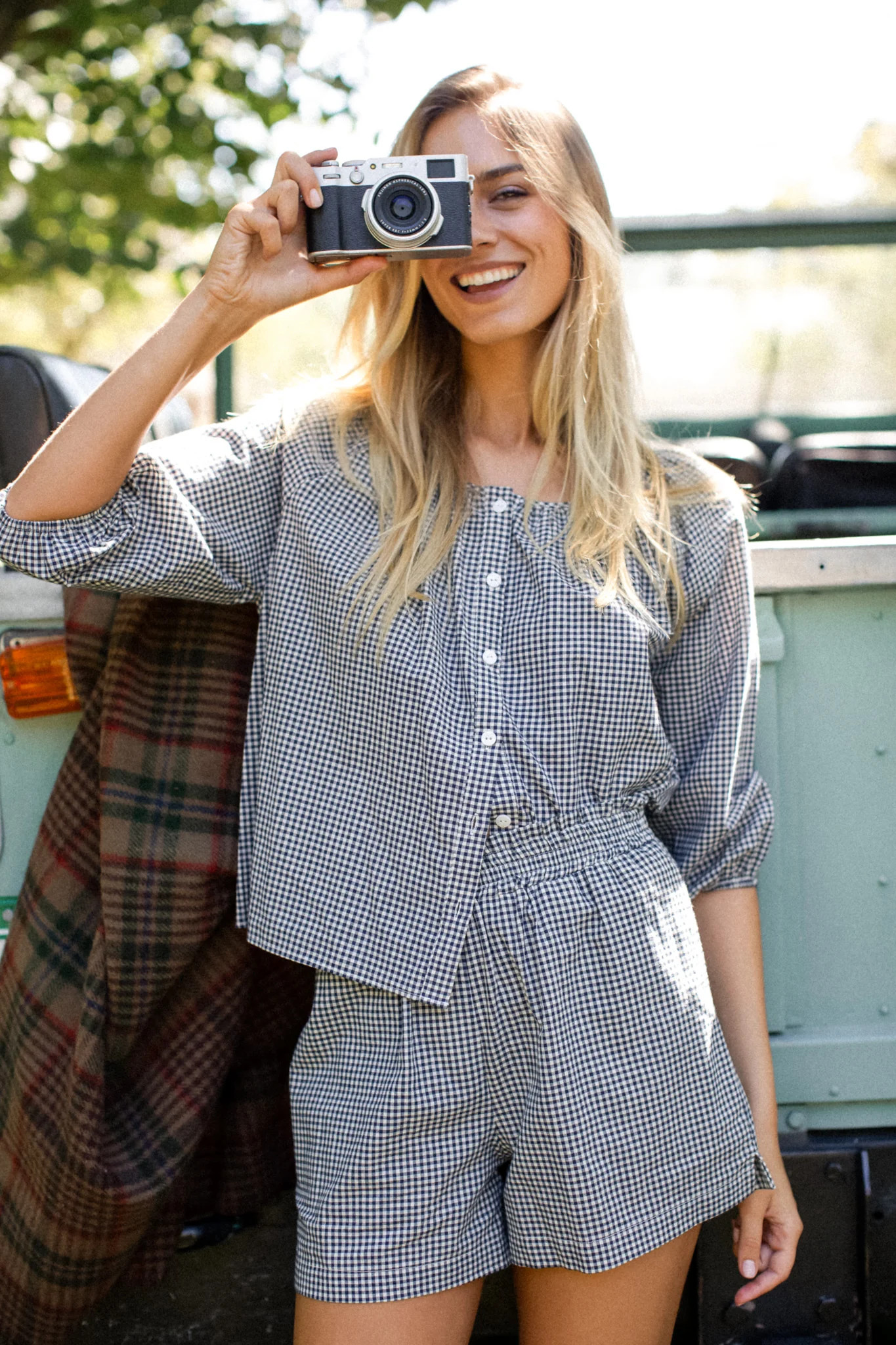 Ava Shorts - Navy Mini Gingham | Marea