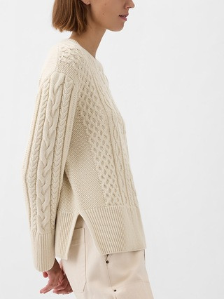 24/7 Split-Hem Cable-Knit Sweater | Gap (US)