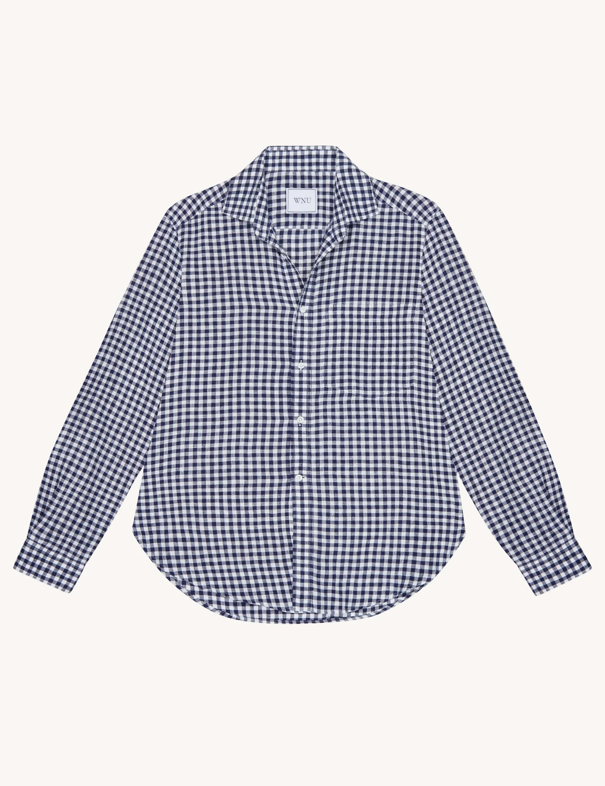 The Classic: Linen, Navy Blue Gingham | With Nothing Underneath
