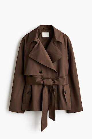 H & M - Short Trench Coat - Brown | H&M (US + CA)