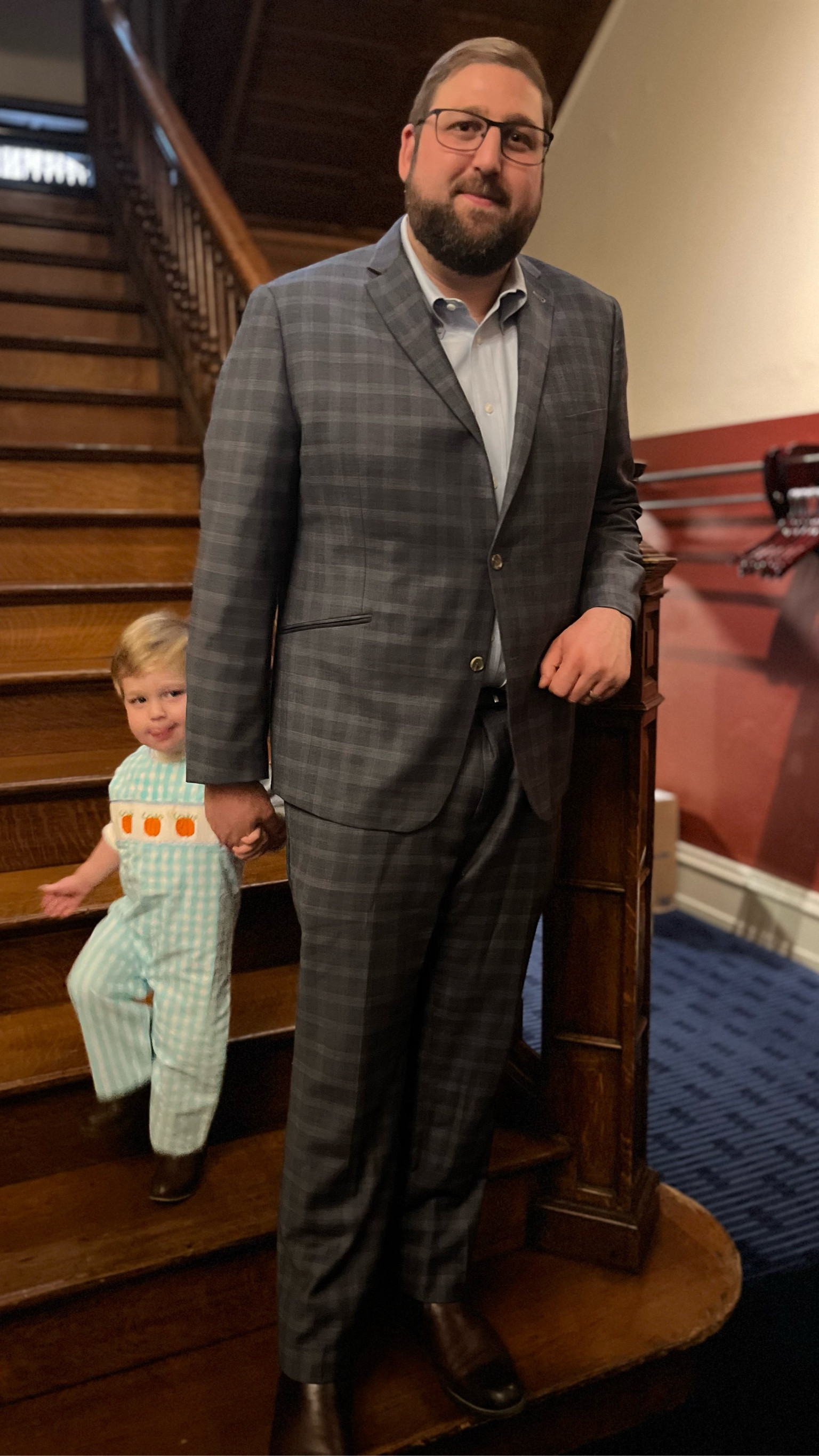 Dad and son look for Thanksgiving Day. Love a suit that can be dressed up or down! 

#LTKmens #LTKkids #LTKSeasonal