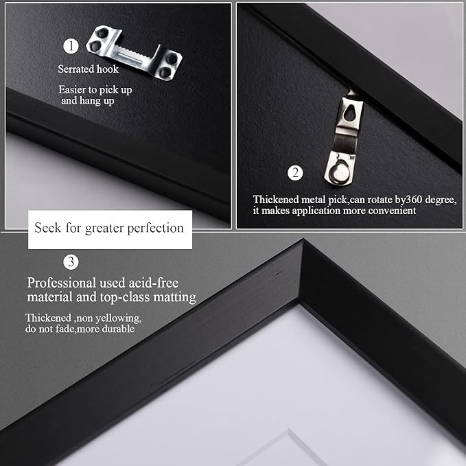 NESCL 12x12 Picture Frame Display Pictures 10x10 or 8x8 with Mat or 12x12 without Mat - 12x12 Squ... | Amazon (US)