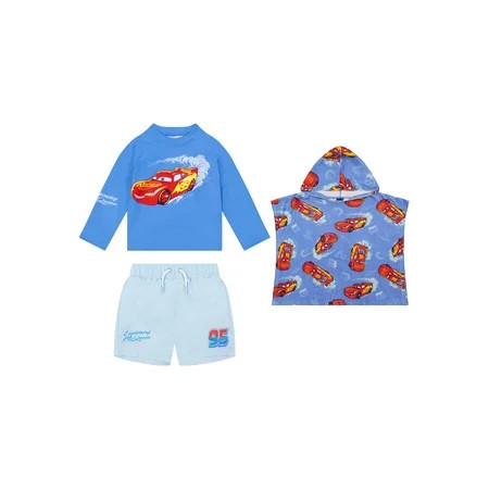 Character Toddler Boy Rash Guard Swim Set with Coverup, 3- Pieces, Sizes 12M- 5T | Walmart (US)