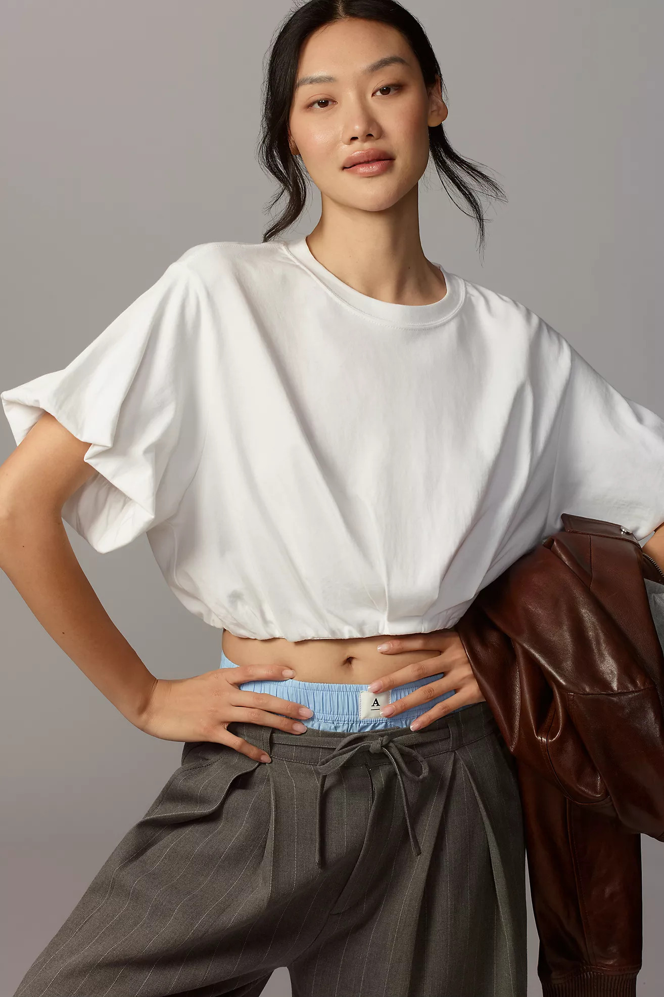 By Anthropologie Batwing Bubble Cropped Tee | Anthropologie (US)