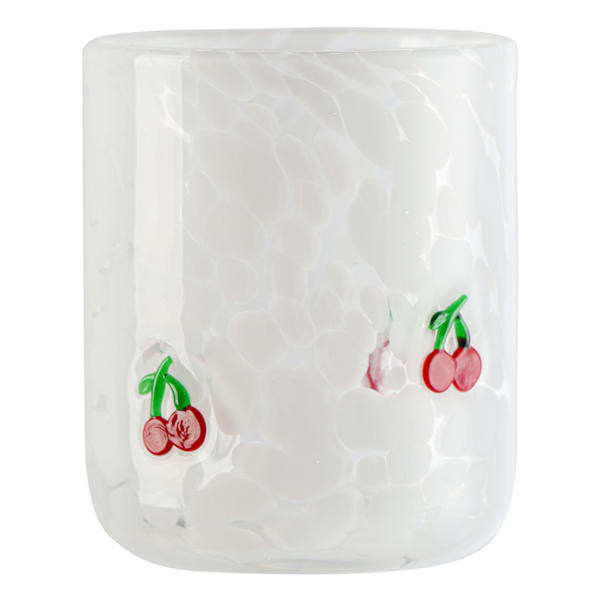 White Confetti Cherry Icon Glass, 17.25Oz, sold by At Home | At Home