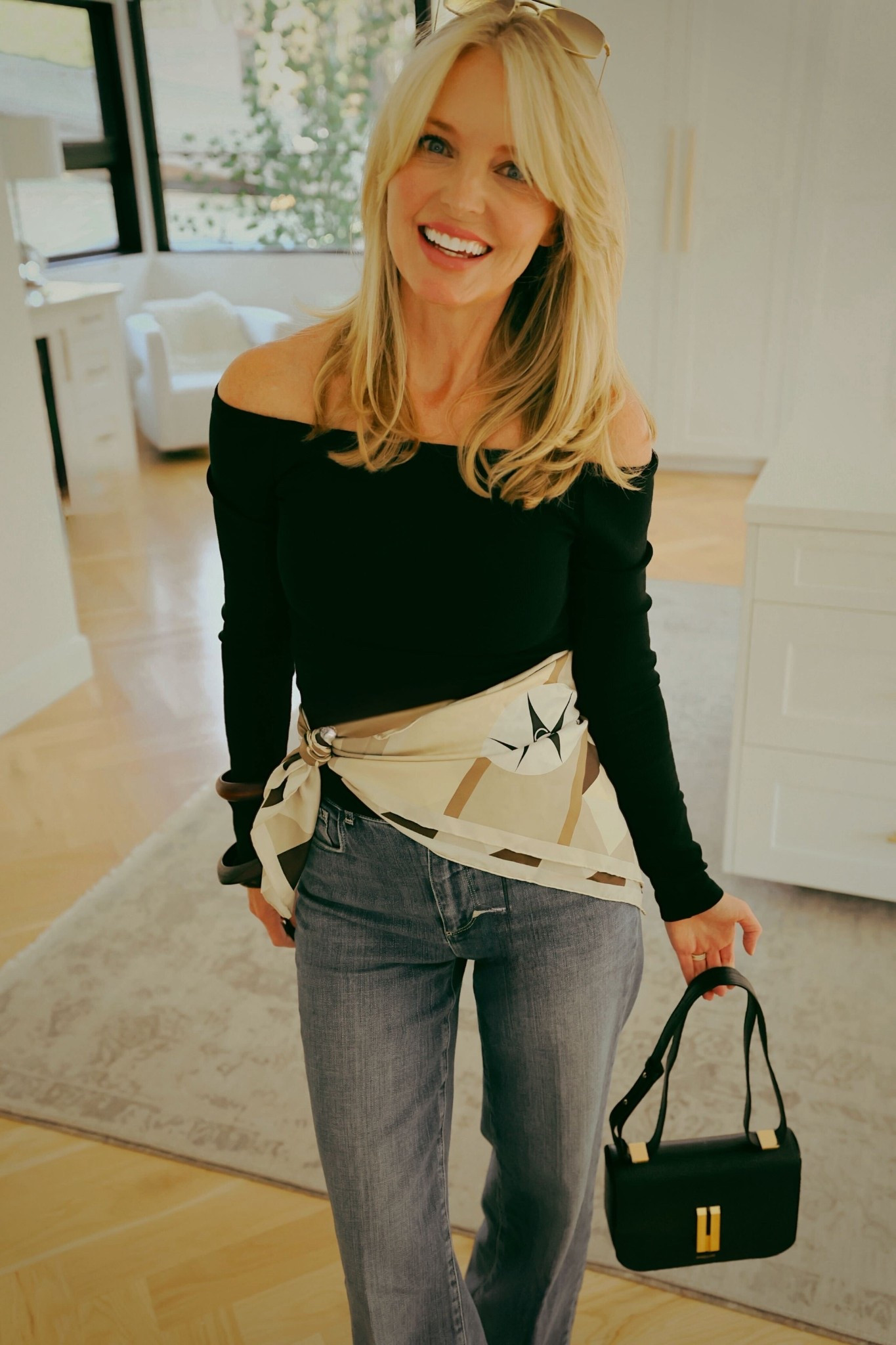 One of my favorite new ways to style a silk scarf? As a belt! It adds so much visual interest to even the most basic of outfits and highlights the waist beautifully. 

#LTKSeasonal