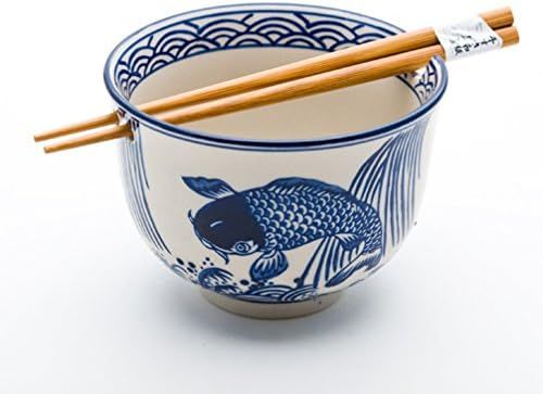 Hinomaru Collection Quality Japanese Ramen Udon Noodle Bowl with Chopsticks Gift Set 5 Inch Diame... | Amazon (US)
