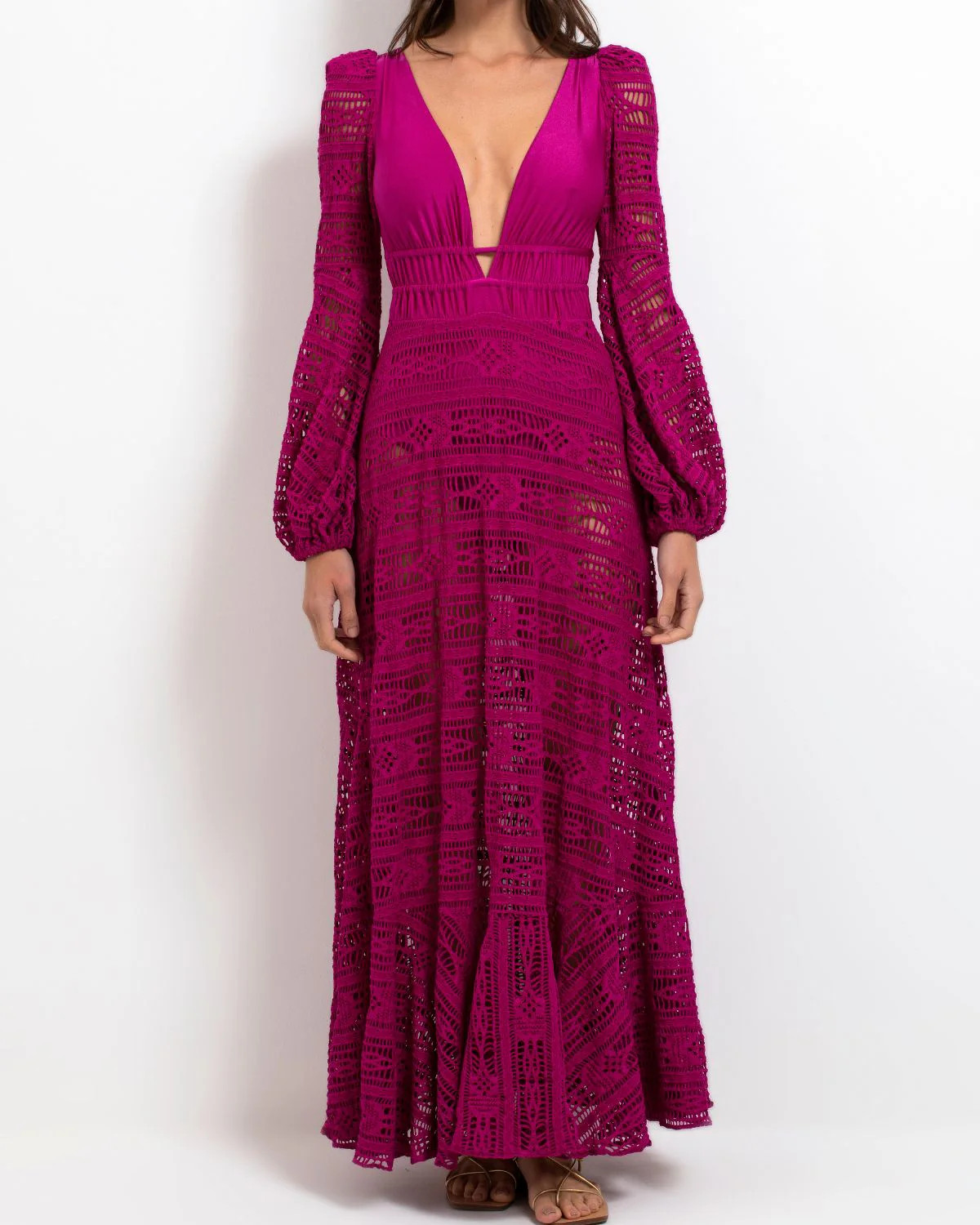 Crochet Deep V-Neck Beach Dress (FINAL SALE) | PatBO