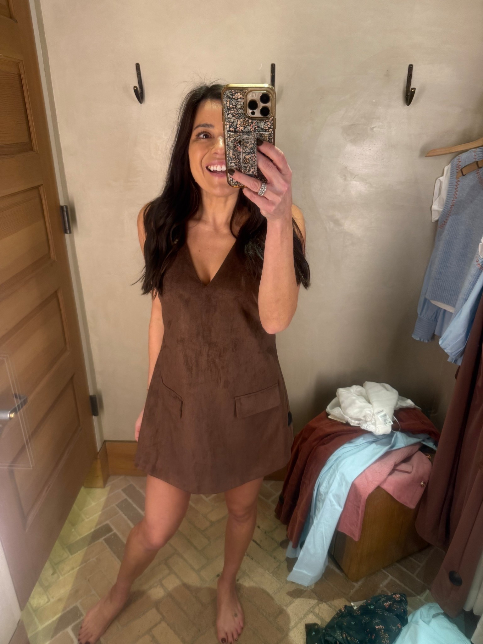 I saw my romper dress was on a super great deal! Wearing my TTS. @Anthropologie 🤎🤎

#LTKootd