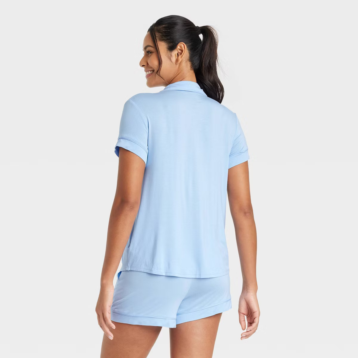 Women's Beautifully Soft Short Sleeve Notch Collar Top and Shorts Pajama Set - Stars Above™ | Target