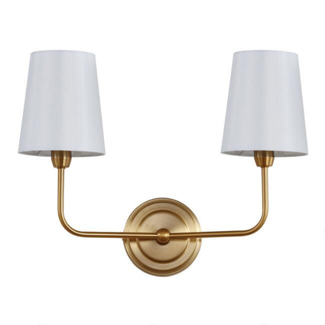 Warm Gold Two Arm Riley Wall Sconce | World Market