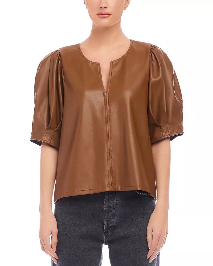 Poof Faux Leather Blouse | Bloomingdale's (US)