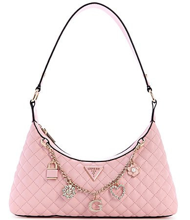 Guess Everlee Quilted Charm Chain Shoulder Bag - Rosewater | Dillard's