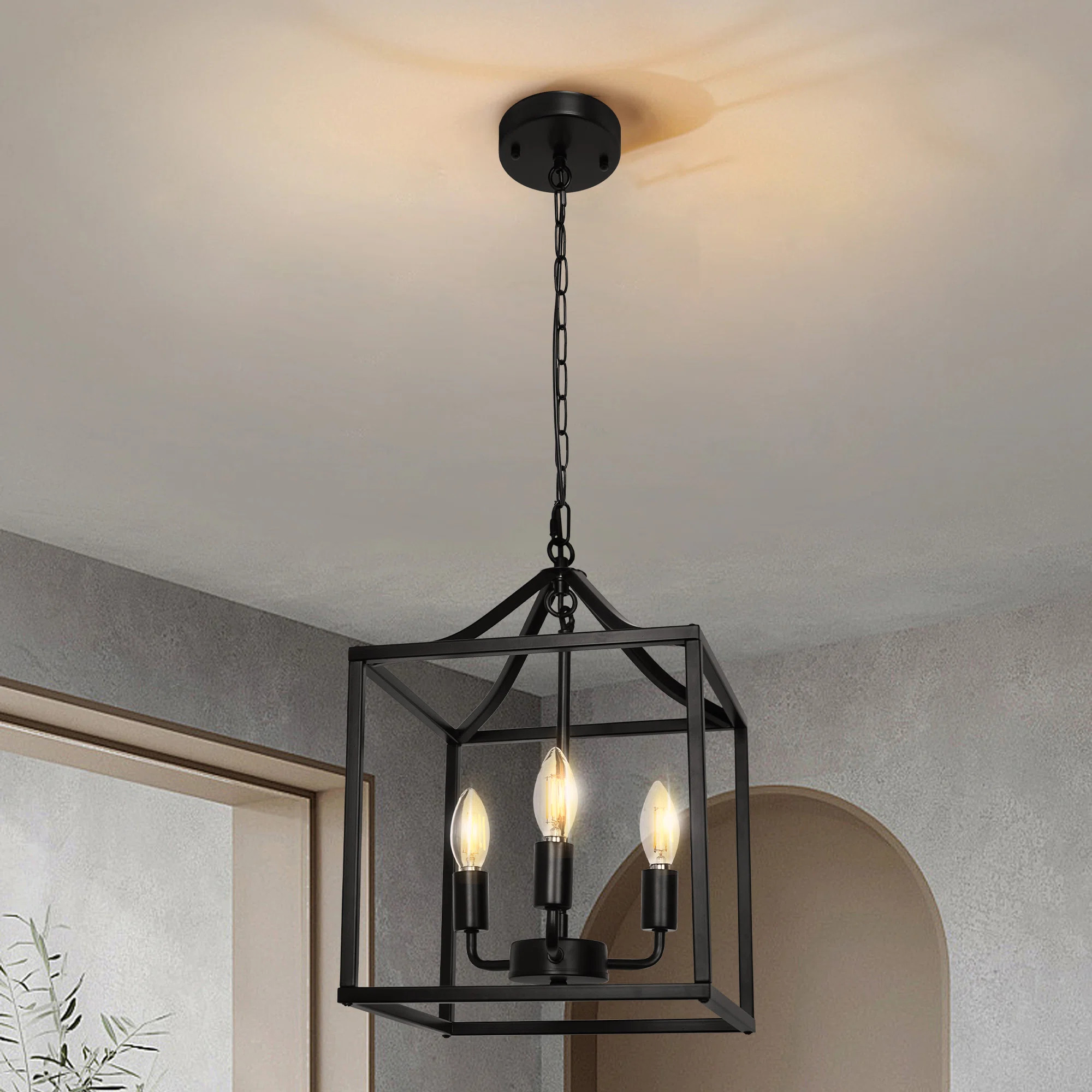 Doersten 3 - Light Matte Black Lantern Pendant | Wayfair North America