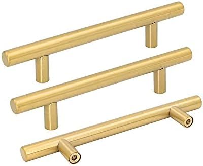 5 Pack goldenwarm Drawer Handles Brushed Brass Kitchen Cabinet Pulls 5 inch Centers - LS201GD128 ... | Amazon (US)
