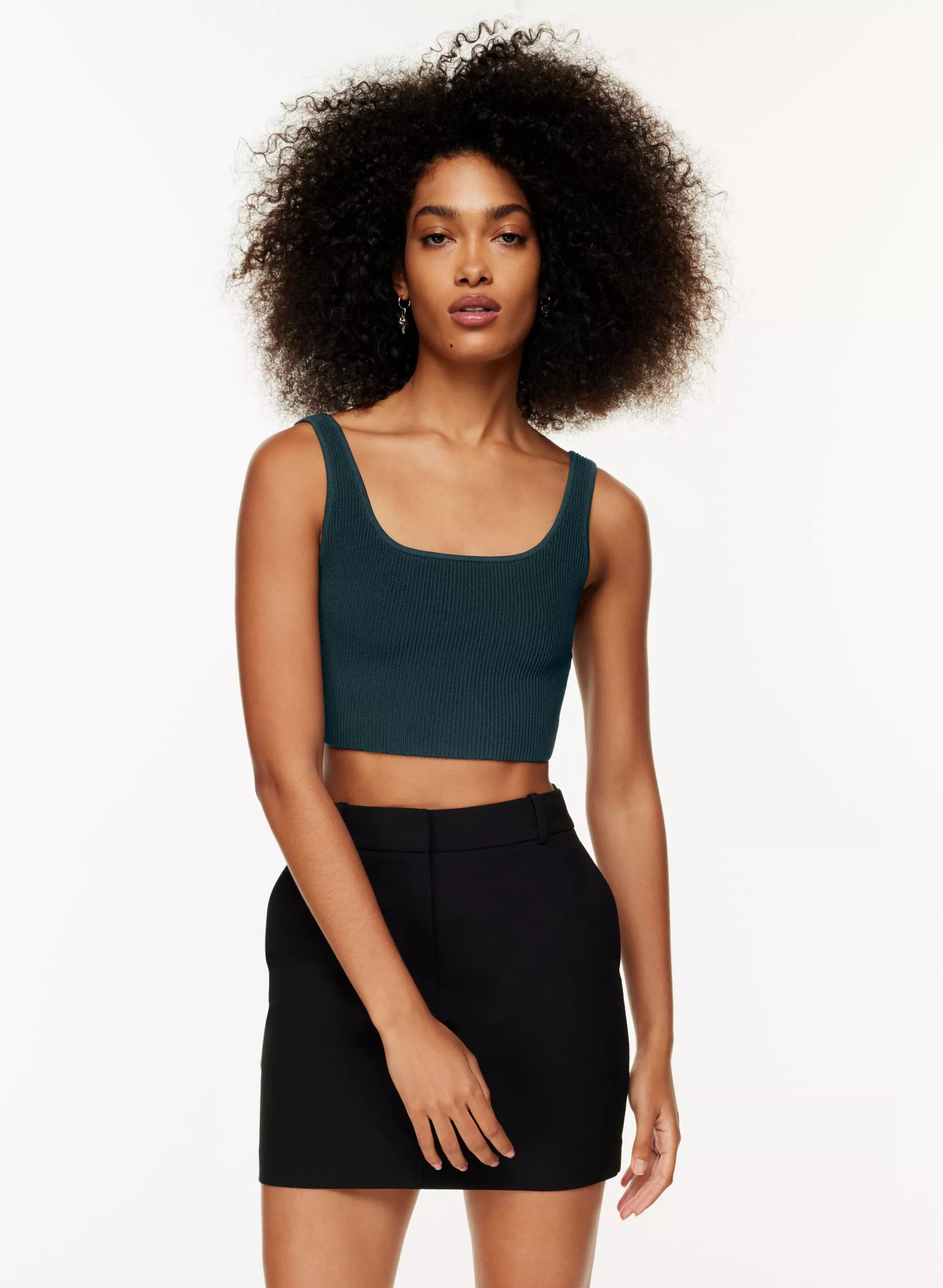 SCULPT KNIT SQUARENECK CROPPED TANK | Aritzia