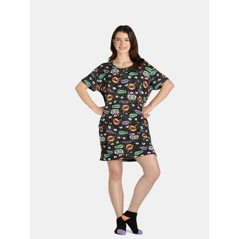 Women's Halloween Spider Sleepshirt Top by Way to Celebrate | Walmart (US)